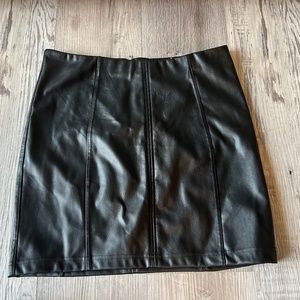 Black Faux Leather Skirt